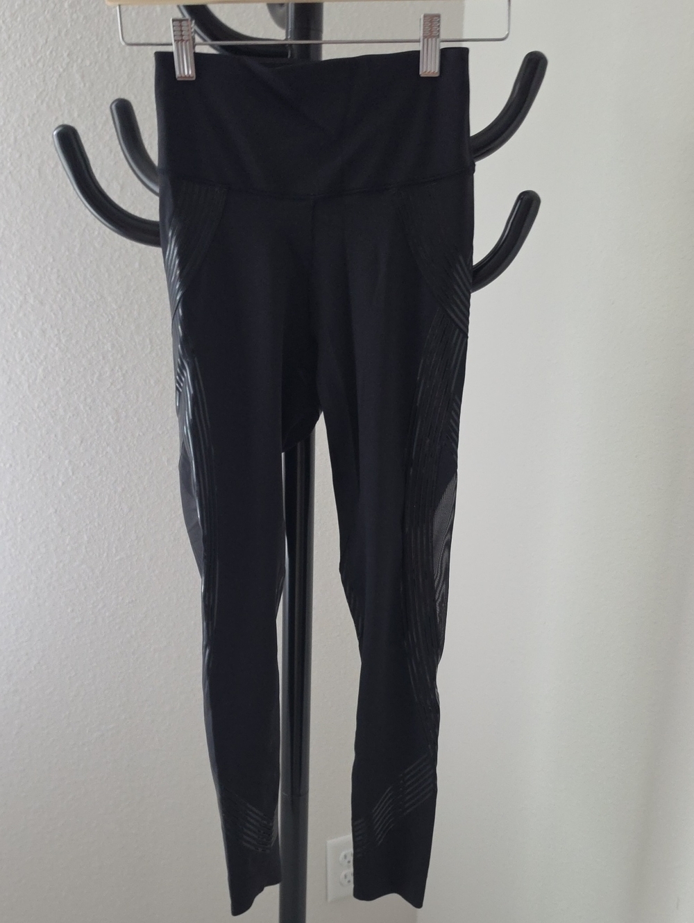 Victoria's Secret Black High-Waist Leggings with Sheer Side Panels